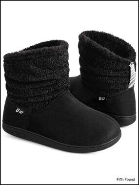 Women's Fuzzy Bootie Slippers Warm Winter House Shoes Memory Foam
